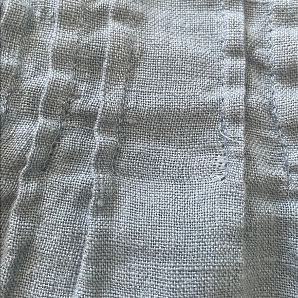 Heart’s desire lagenlook blue linen, ruffle pin tech tank top XL - Picture 9 of 9